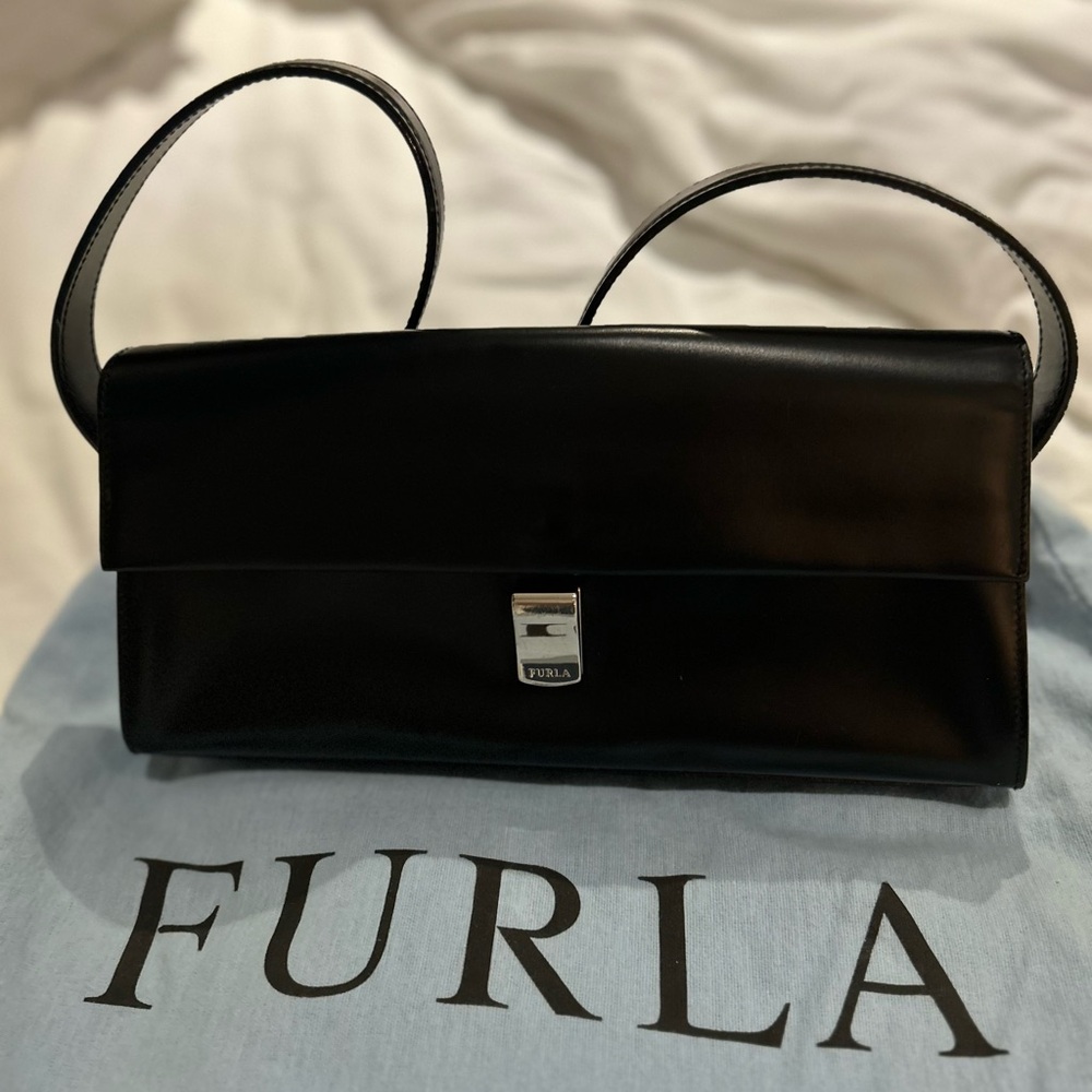 Furla Black Leather Women's Bag with dust bag. Only used once.